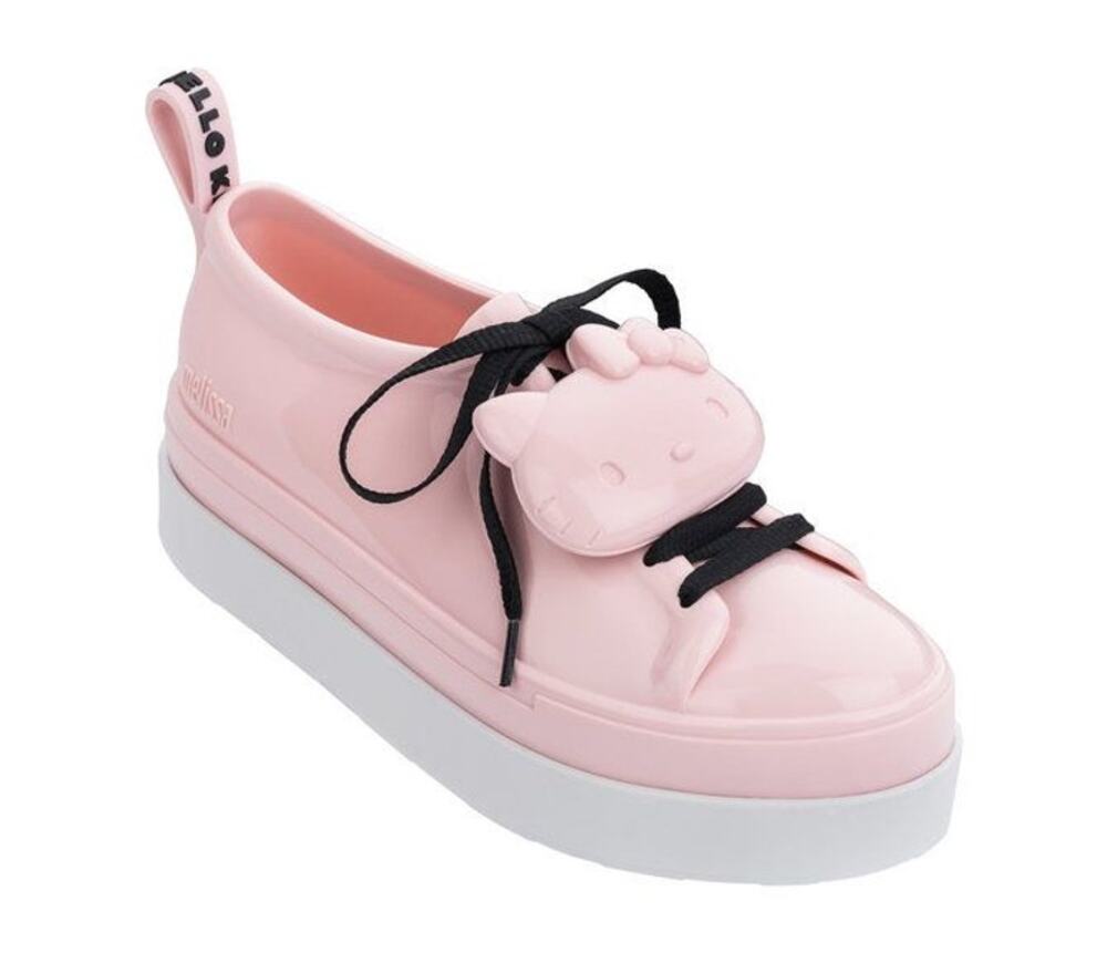 Melissa x Sanrio Hello Kitty Pink Platform Sneakers Lace Up Rubber Low US 6